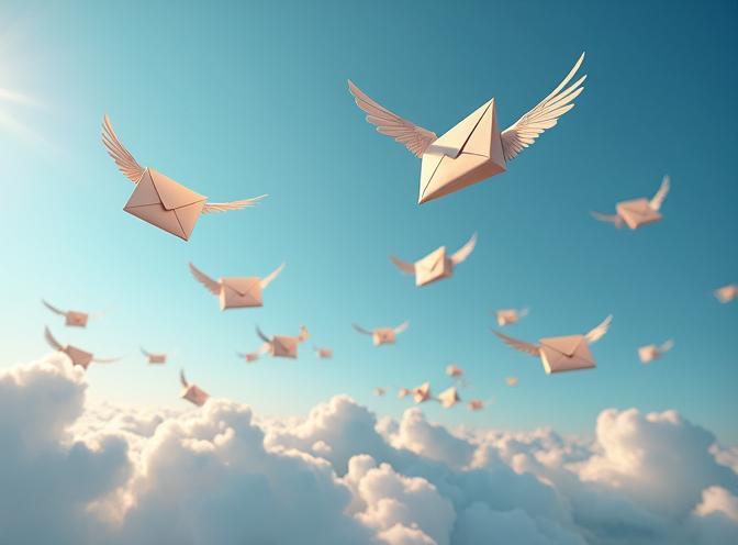 Flying invelopes in the cloud Flying invelopes in the cloud