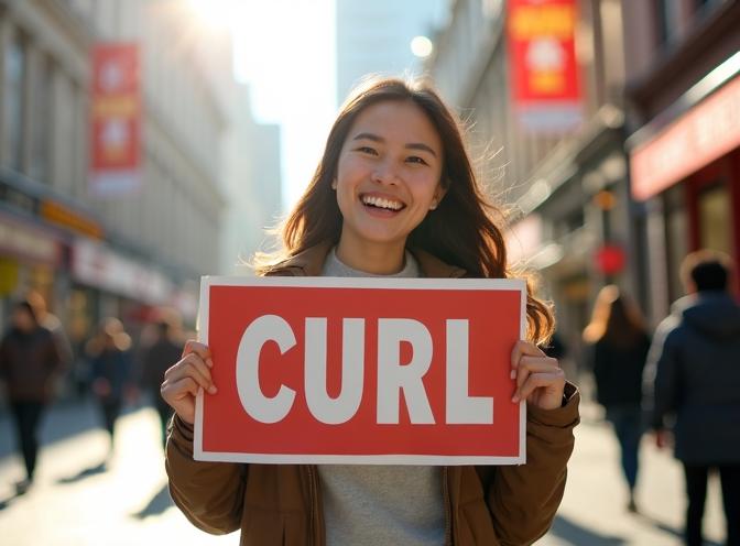 a person with a curl sign