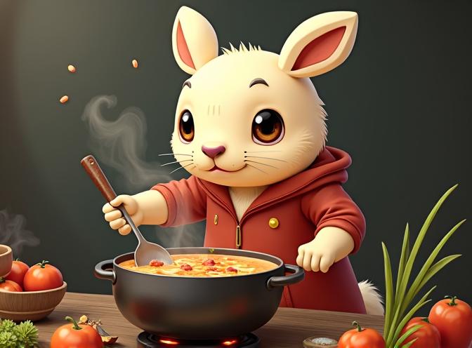 gopher está cozinhando sopa
