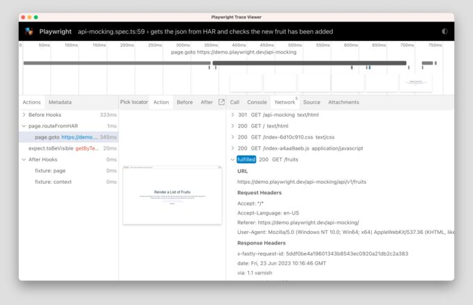 Visualizador de rastreamento do Playwright