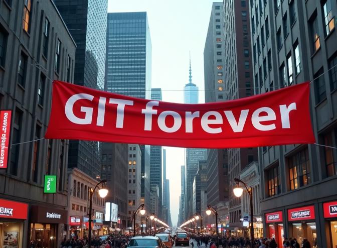 git forever banner on the streetscape