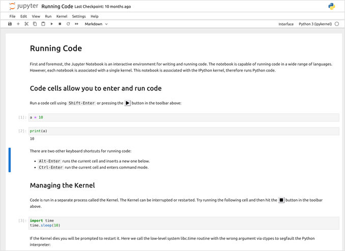 interface do jupyter notebook
