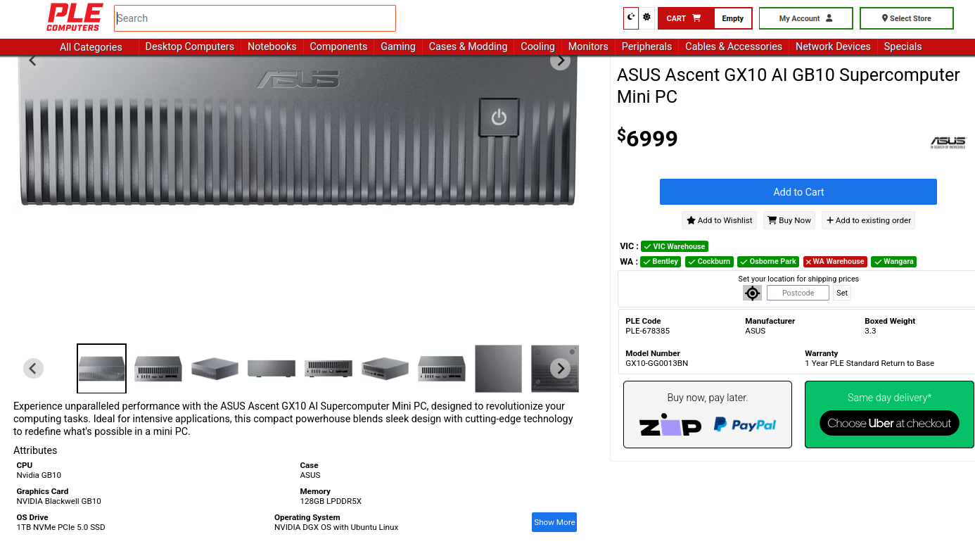 ple dgx spark asus ascent gx10