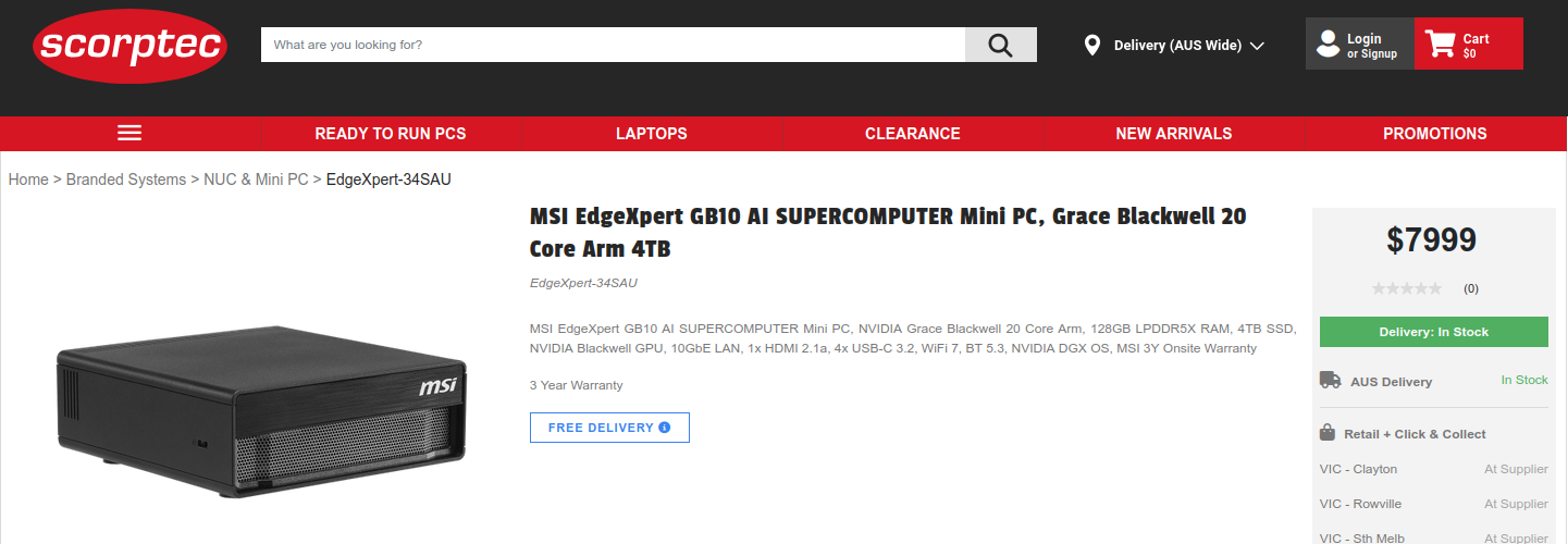 scorptec dgx spark msi edgexpert gb10