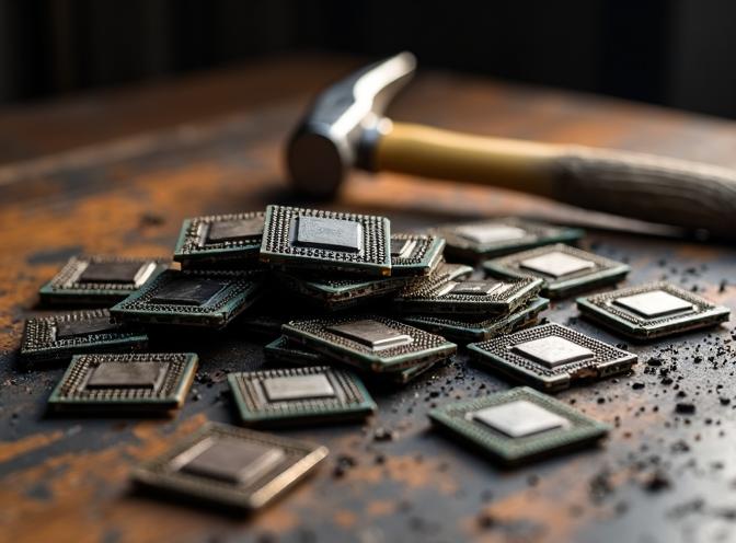 burnt cpus and a hammer burnt cpus and a hammer