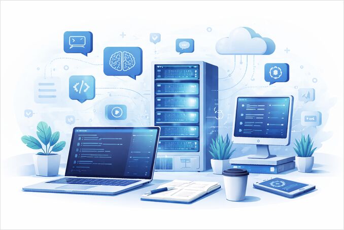 laptop with server