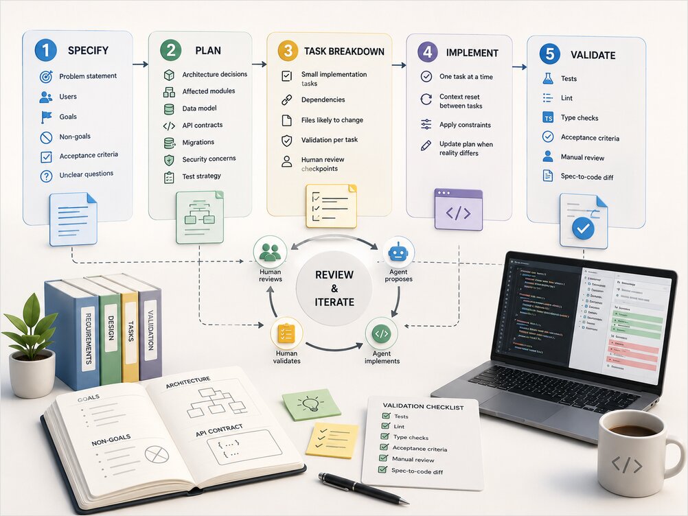 Spec-Driven Development Workflow From Requirements to Code Spec-driven development workflow – requirements, design, tasks, implementation, validation