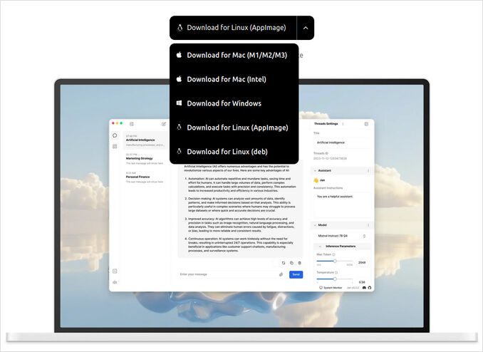 Jan - multiplatform ui for LLMs