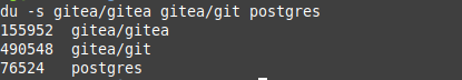 gitea disk usage