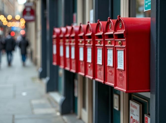 line of post office boxes