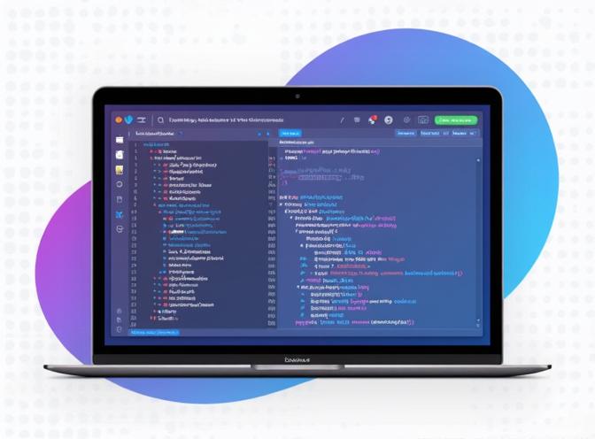 laptop screen with some code