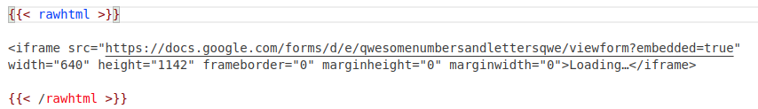 rawhtml on hugo website