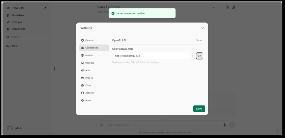 Open WebUI interface
