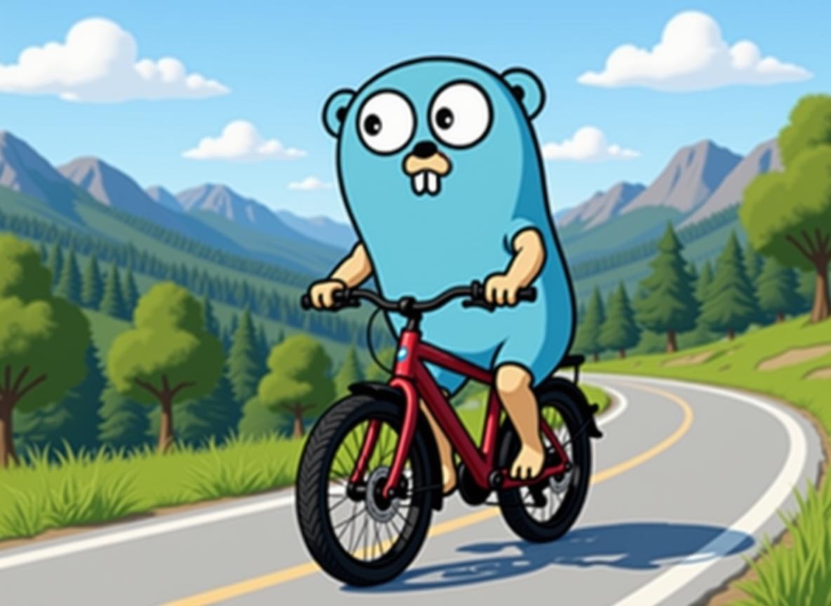 gopher on a bycicle