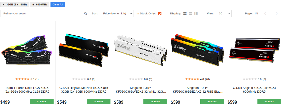 ram 32gb price-scorptec in december 2025 in australia